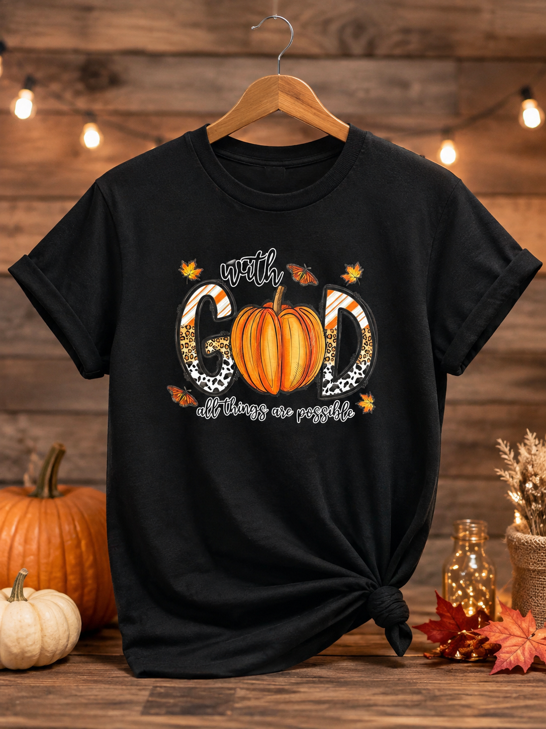With God All Things Are Possible - Black T-Shirt