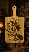 Michigan Witch on a Broom Cutting Board
