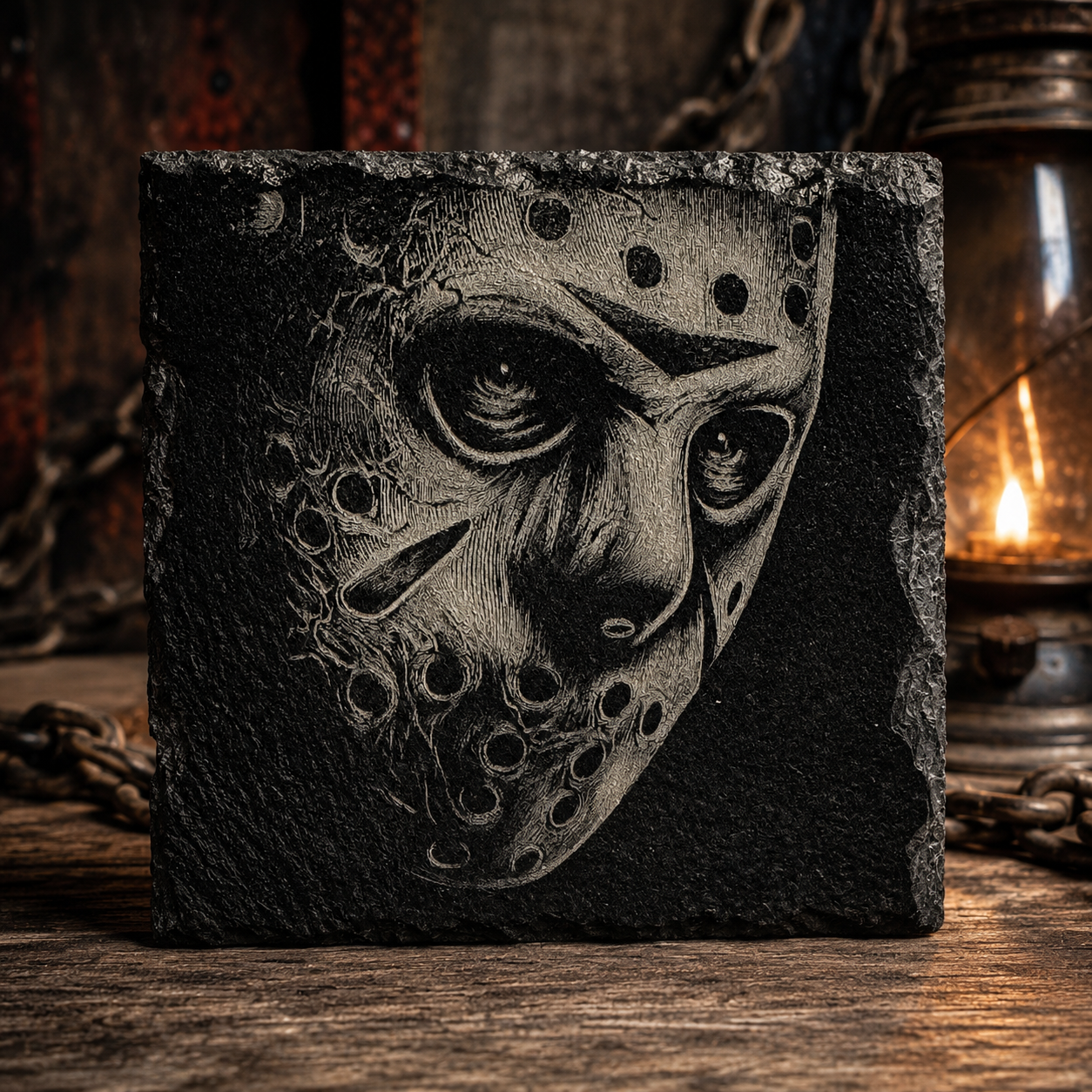 Halloween Laser Engraved Slate Coaster