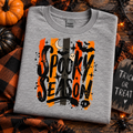 Gray Spooky Season Halloween Graphic T-Shirt