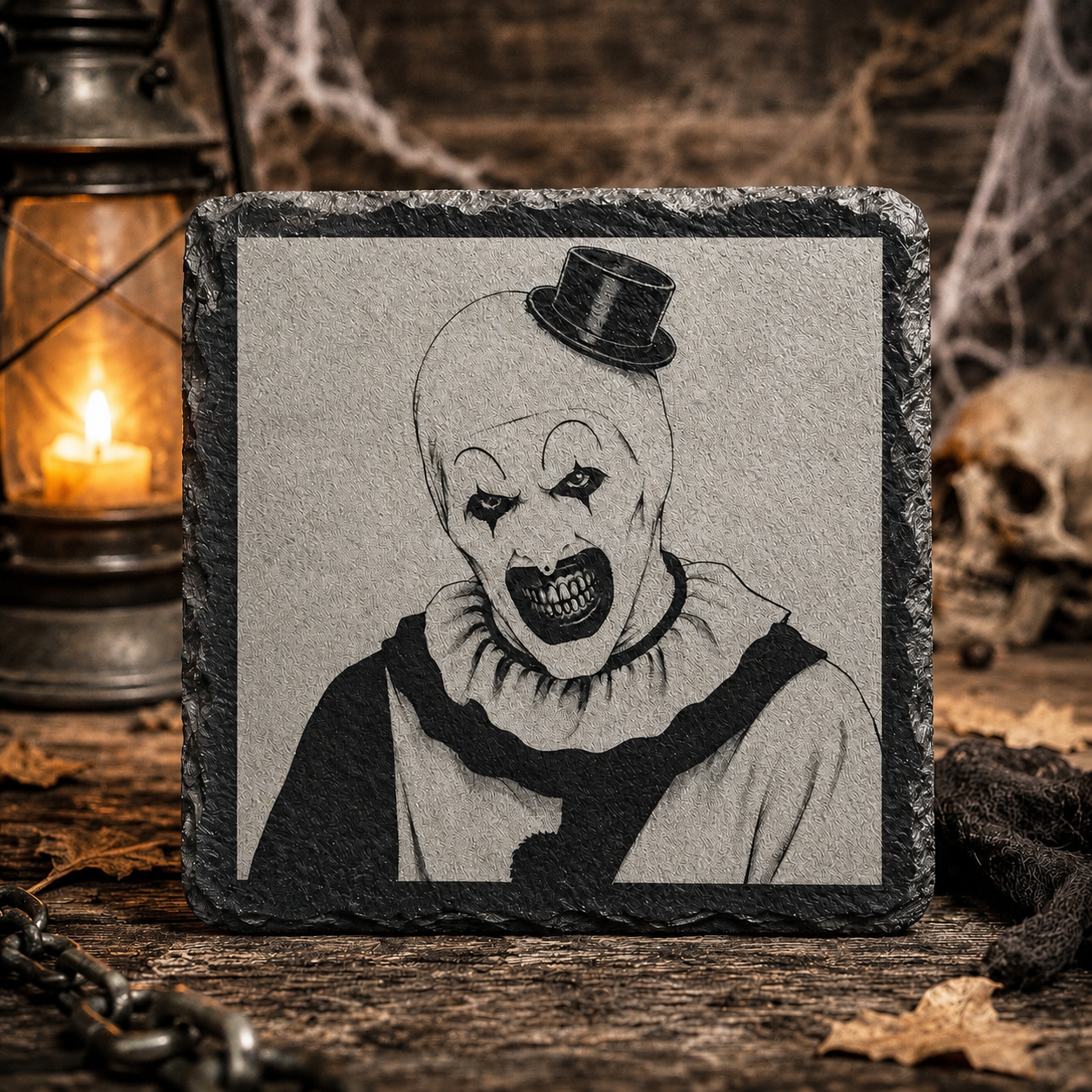 Halloween Laser Engraved Slate Coaster