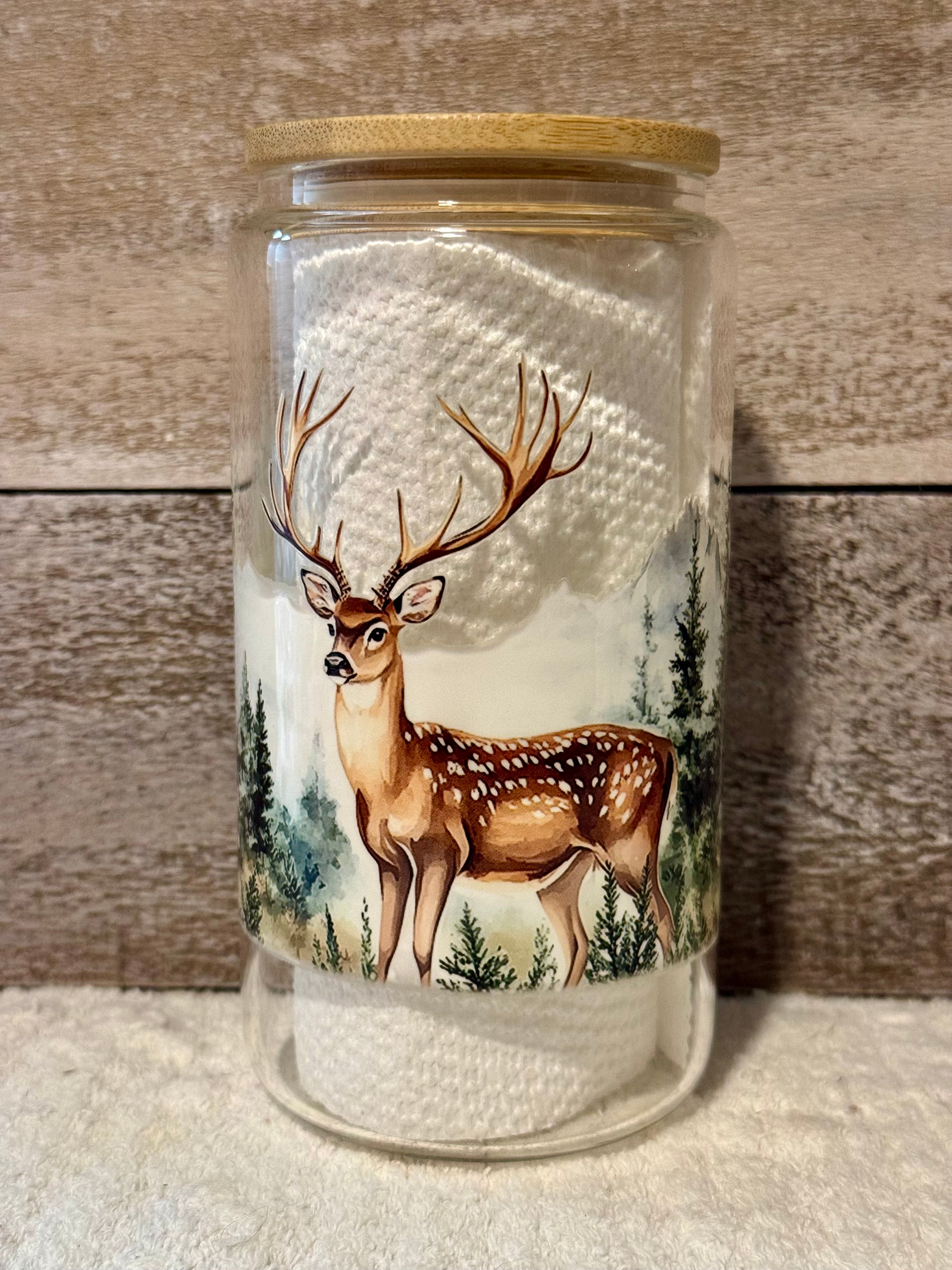 Born to Be Wild and Free Deer Glass Cold Cup