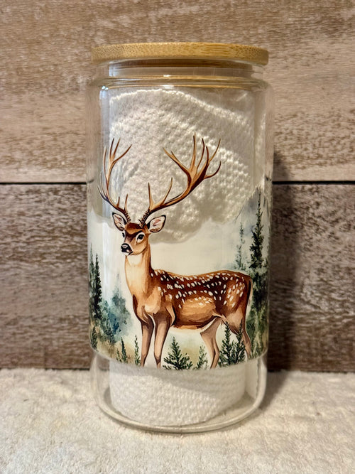 Born to Be Wild and Free Deer Glass Cold Cup