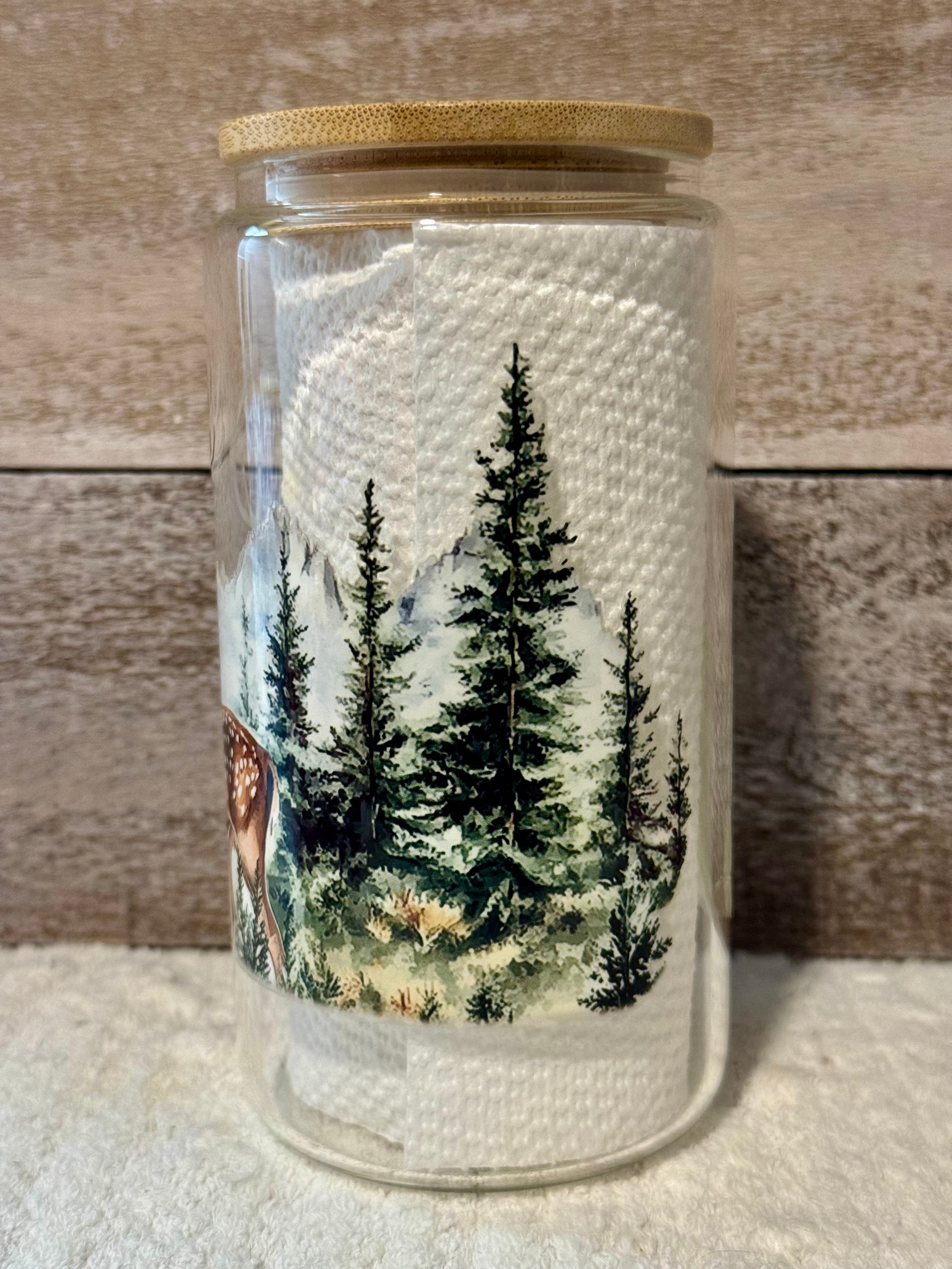 Born to Be Wild and Free Deer Glass Cold Cup