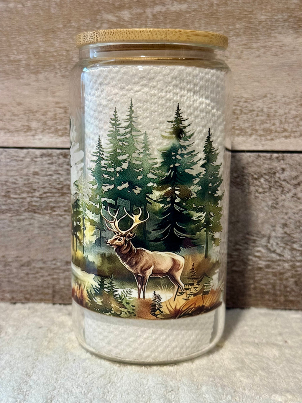 Hunting Season Deer and Snow Glass Cold Cup
