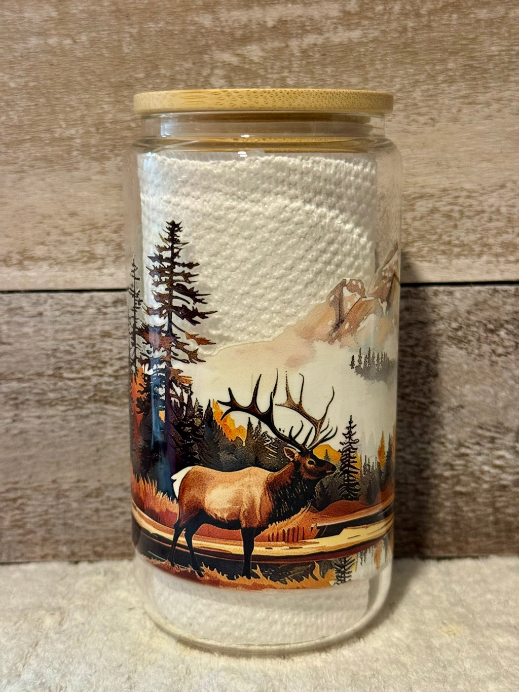 Hunting Deer and Snow Glass Cold Cup