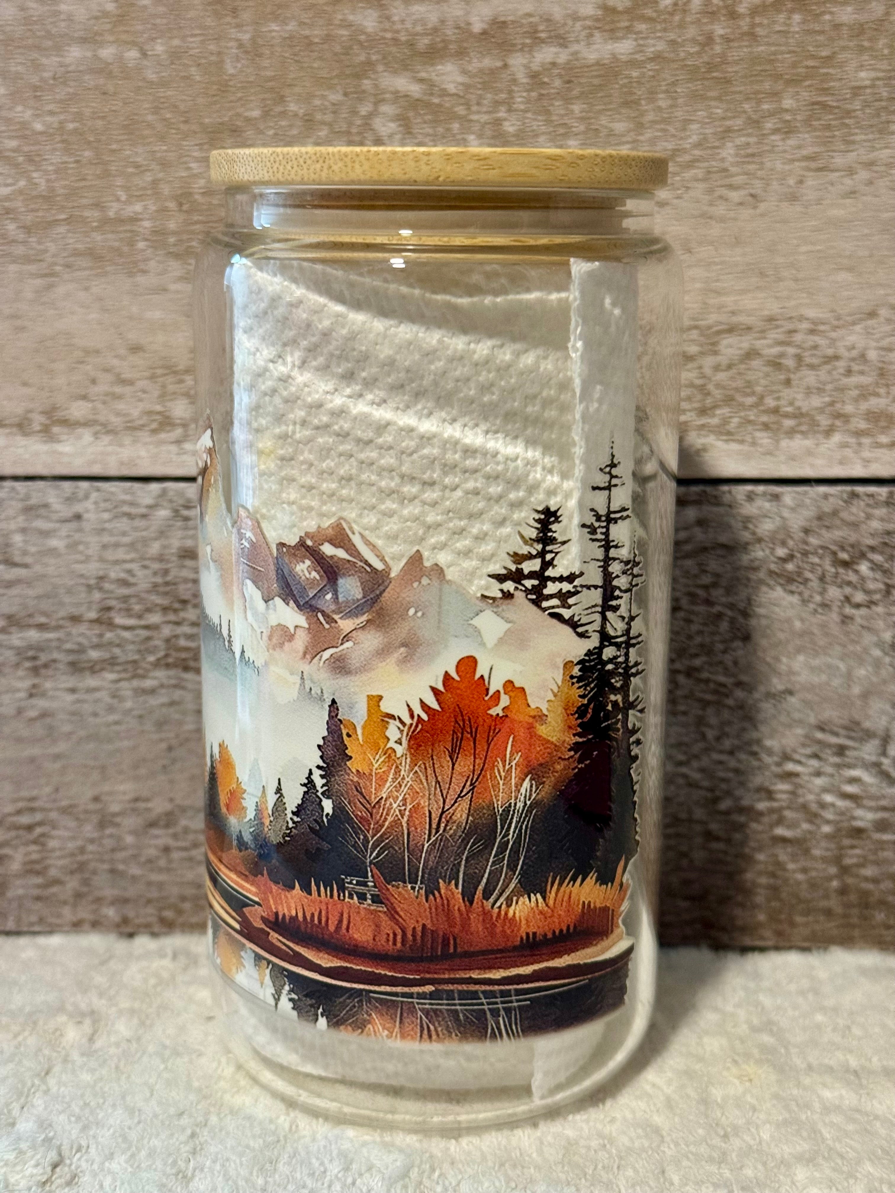 Hunting Deer and Snow Glass Cold Cup