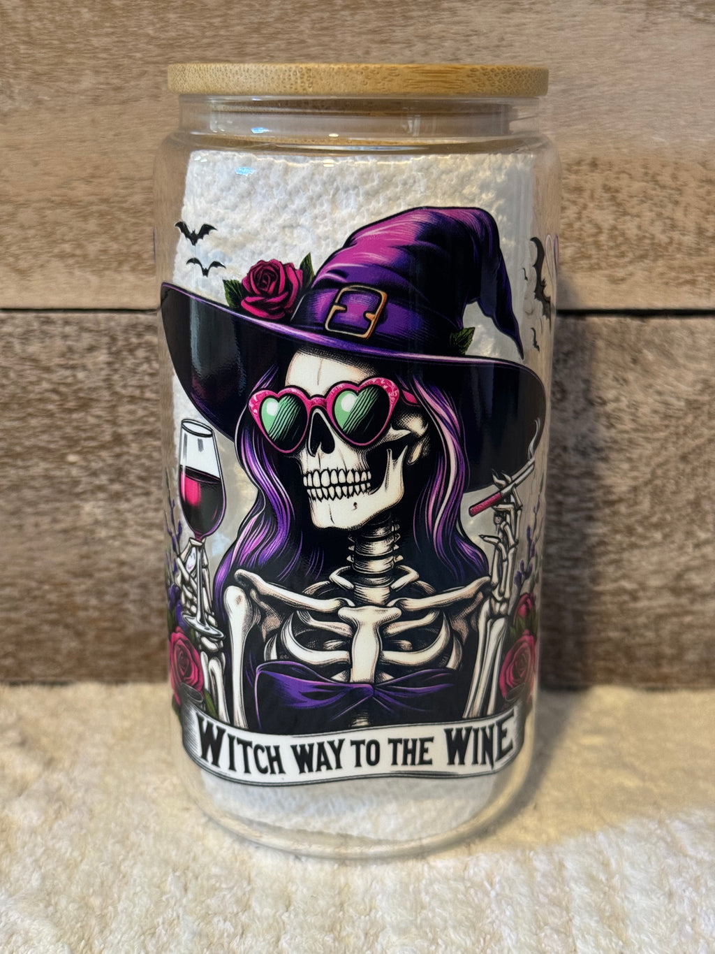 Skeleton Witch Iced Coffee Cup