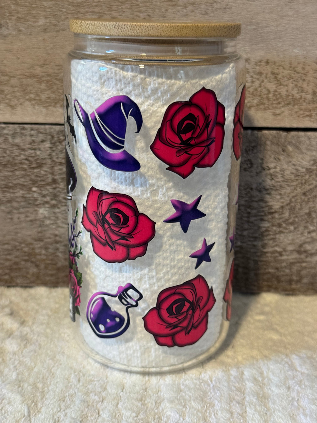 Skeleton Witch Iced Coffee Cup
