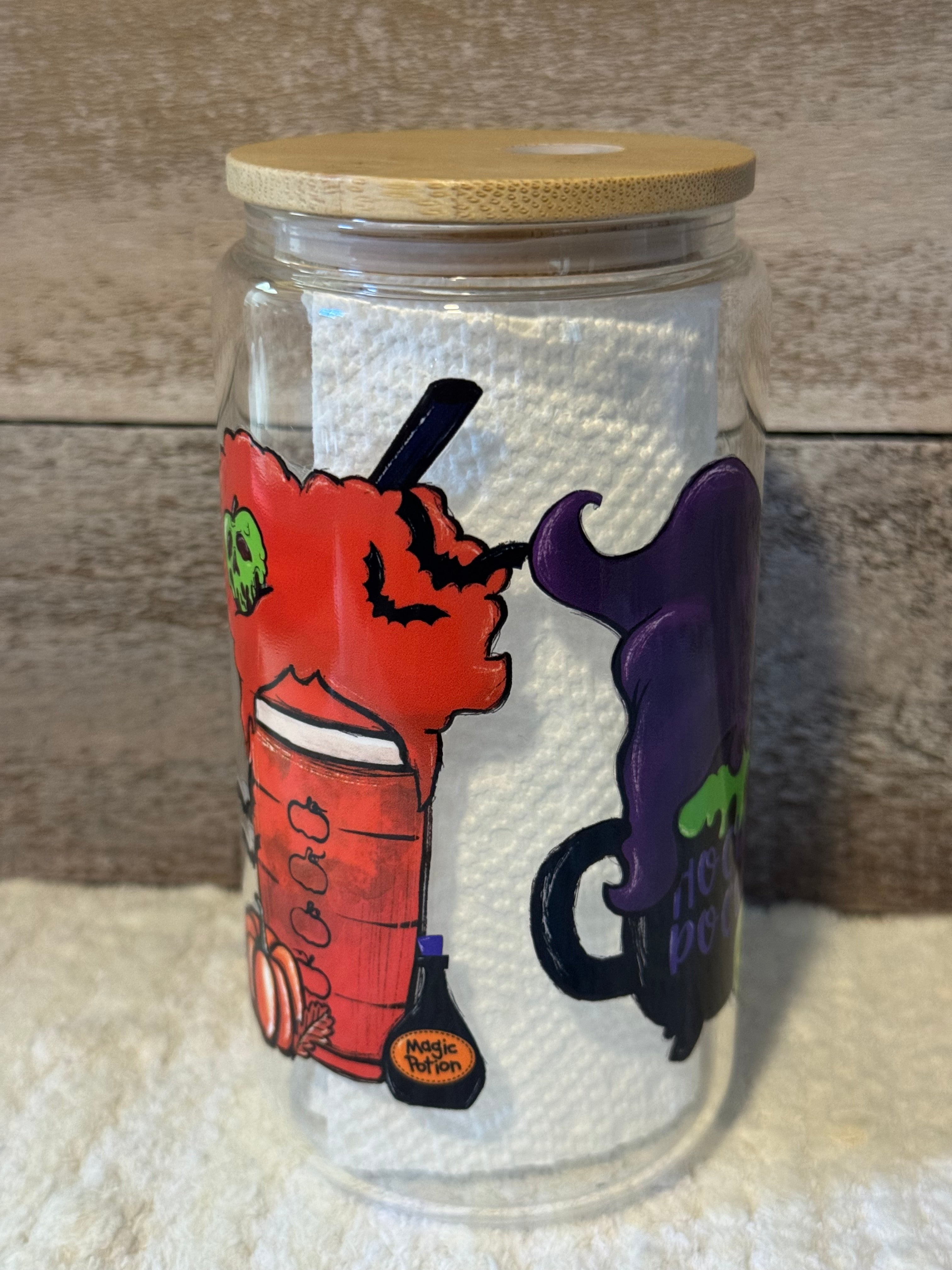 Cat Witch & Bats Iced Coffee Cup
