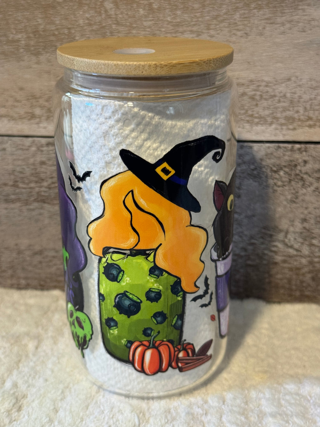 Cat Witch & Bats Iced Coffee Cup