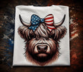 Patriotic Highland Cow T-Shirt
