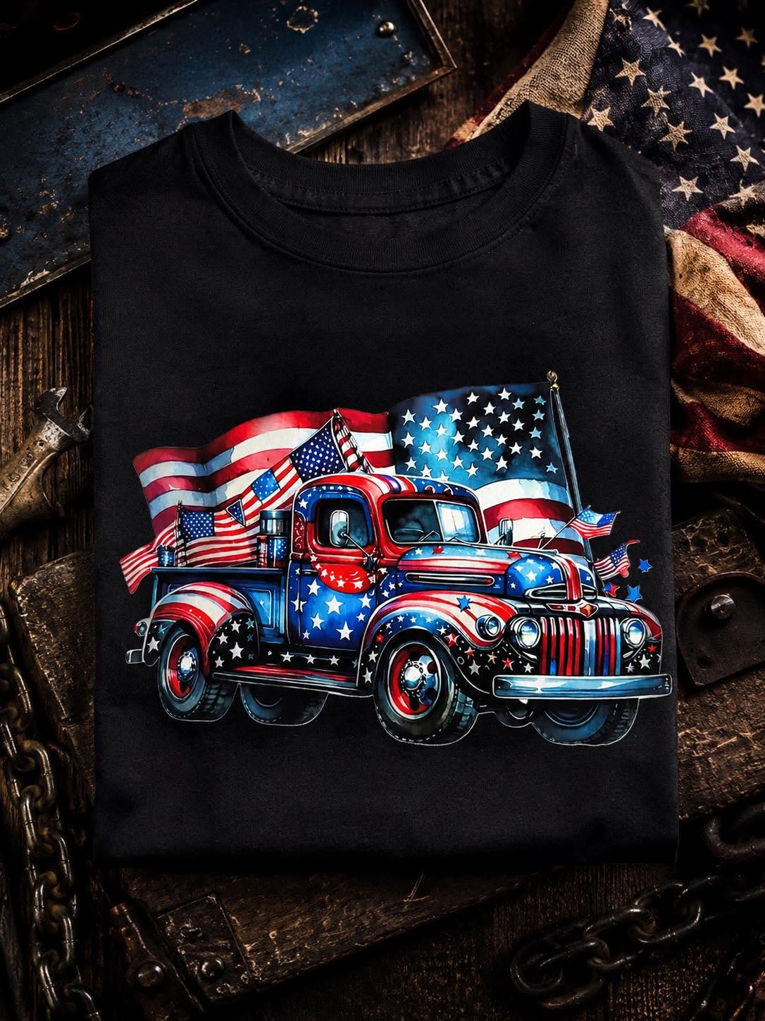 Patriotic Vintage Truck T-Shirt