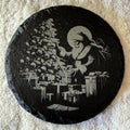 Laser Engraved Round Santa Coaster