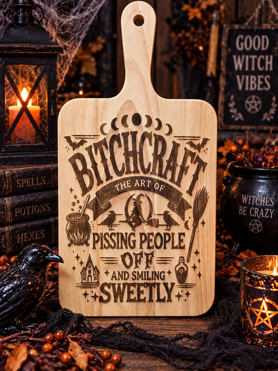 Bitchcraft Cutting Board – The Art of Pissing People Off and Smiling Sweetly