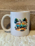 Camper Scene Coffee Mug – Double-Sided Design