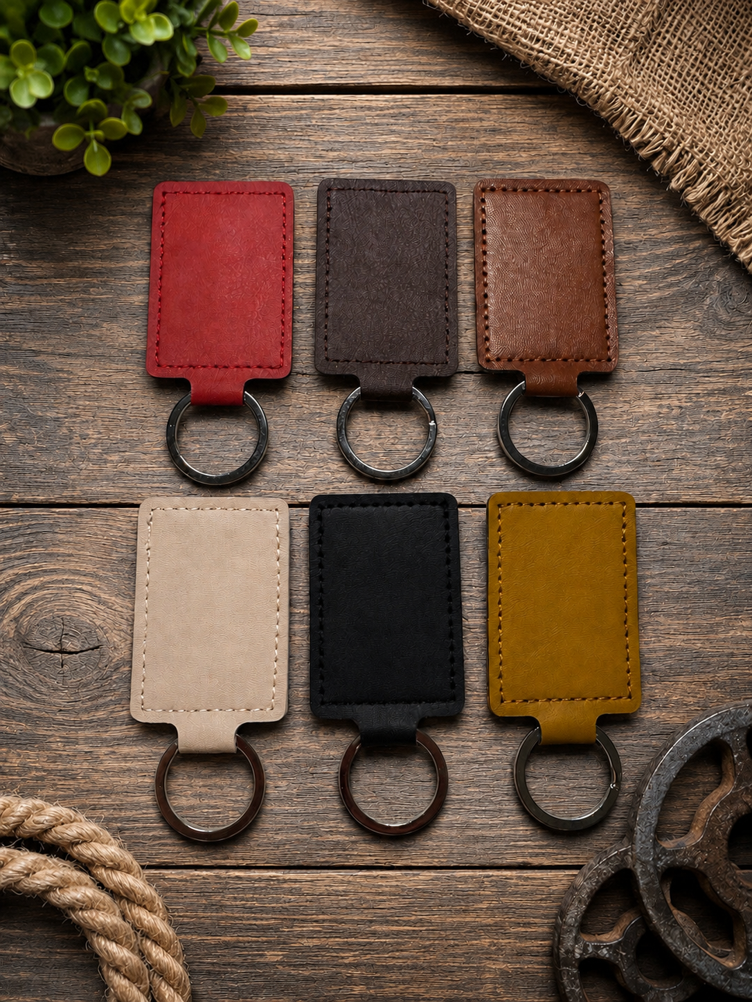 Personalized Leather Keychain – Laser Engraved
